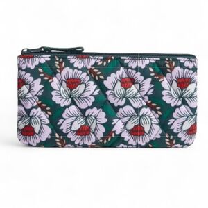 Vera Bradley NWT Lotus zip closure clutch green, red, purple